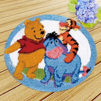 Wool Embroidery Floor Mat Crochet Embroidery | Avtomobil döşəmə paspasları - zd038-good-friend-38cm-white-net-cross