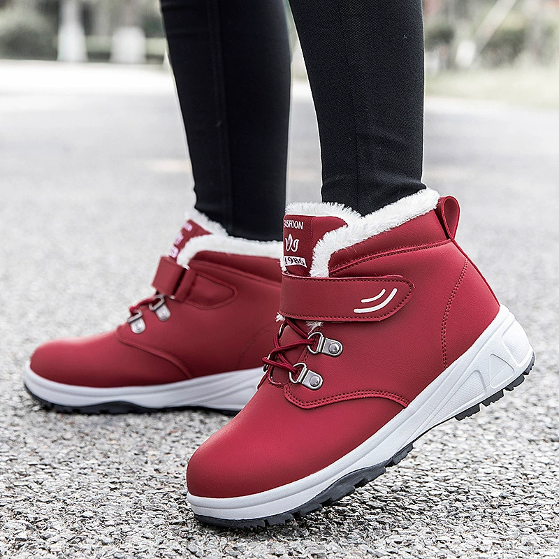 Трансграничные новые зимние хлопчатобумажные туфли, кожаная обувь для мам, парная обувь для пожилых людей, теплые кроссовки, повседневная обувь для ходьбы, большие размеры