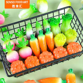 仿真蔬菜道具模型迷你食玩场景搭配假小青菜大白菜蔬菜包包挂件