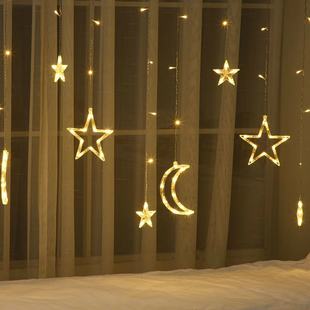 led Night Light Living Room Curtain Light Night Market Light Solar Light with Light String Colorful Decorative Light Light Holiday Lantern