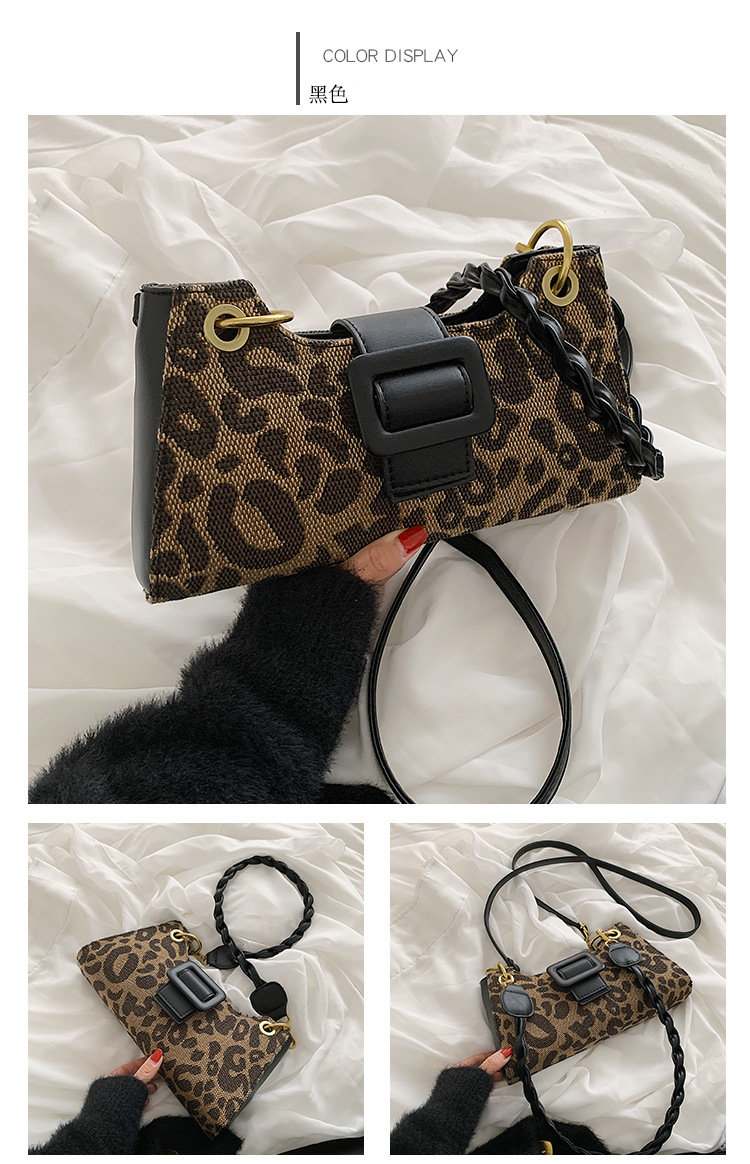 Bolsos De Moda Para Mujer 2021 Otoño E Invierno Nueva Moda Leopardo Estampado Hombro Underarm Bolsa All-match Bolsa De Baguette Cruzada display picture 1