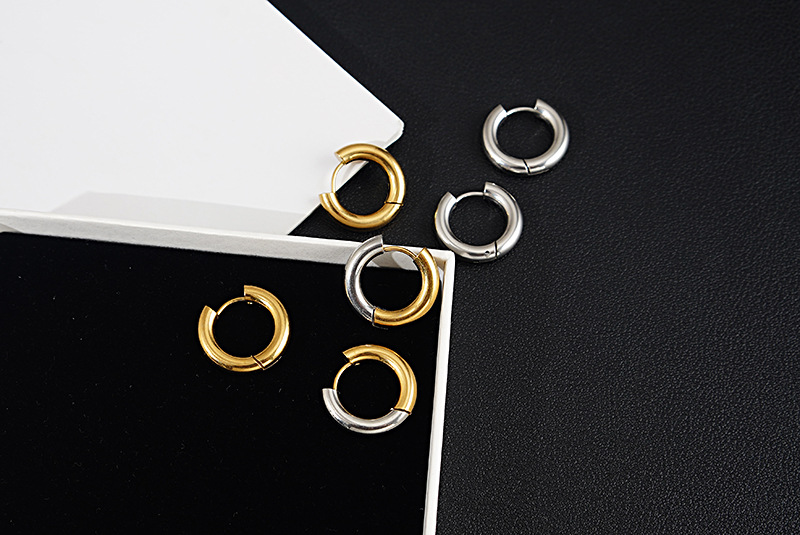 6g Weight No Inlaid Inlay Material Ins Style Geometric Titanium Steel Plating No Inlaid Earrings