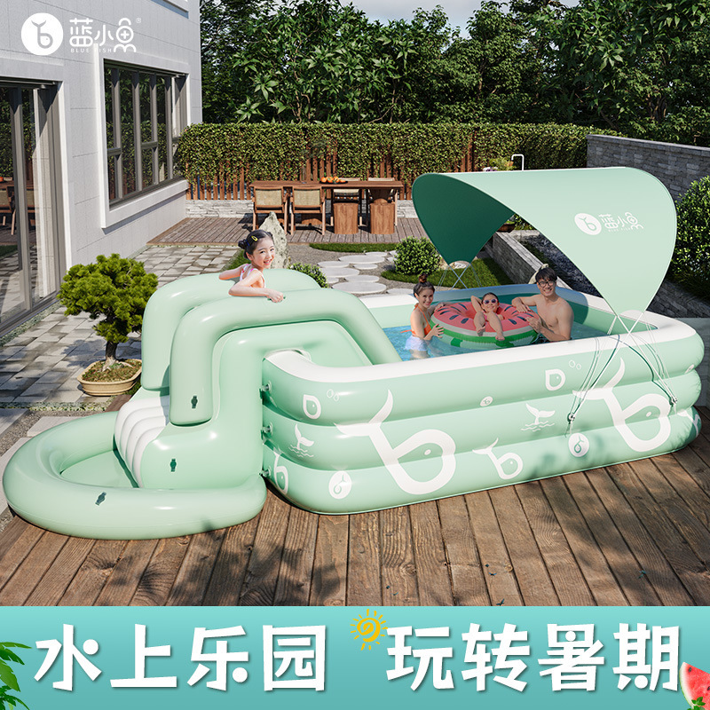 Outdoor Adult Children's Inflatable Swimming Pool Large Folding Thickened Safety Awning Household Summer Inflatable Pool