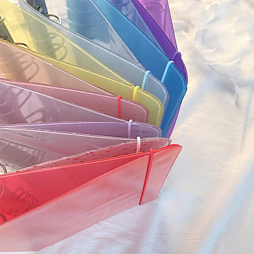 Ins style creative PP strap hand ledger color transparent pvc cover student notebook simple a5 loose-leaf book