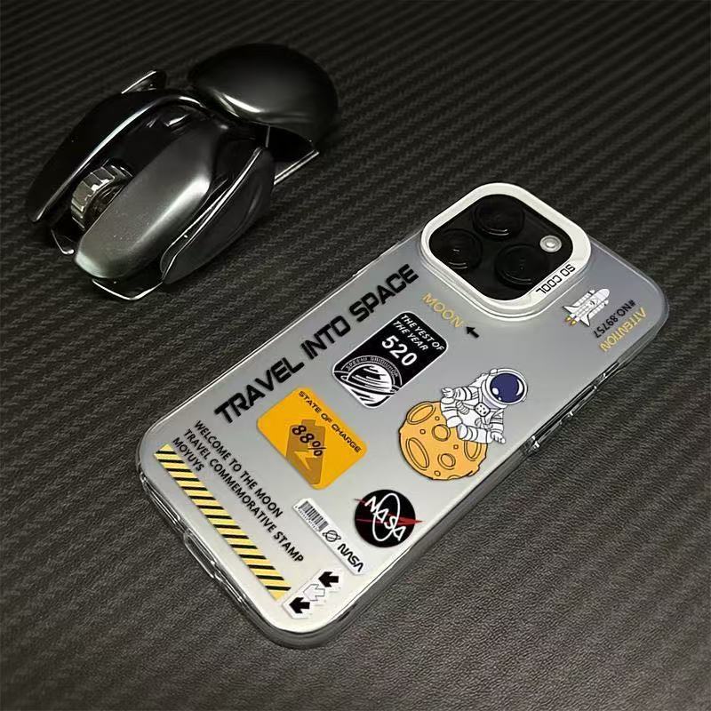 Viajando en el espacio para iPhone 16 funda para teléfono móvil Apple 15promax/14 anti-caída 13pro12 Europa y América 11XR