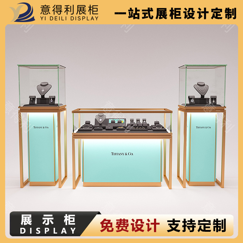 高端玻璃珠宝展柜多层LED灯光陈列柜展柜 翡翠黄金玉石珠宝展示柜