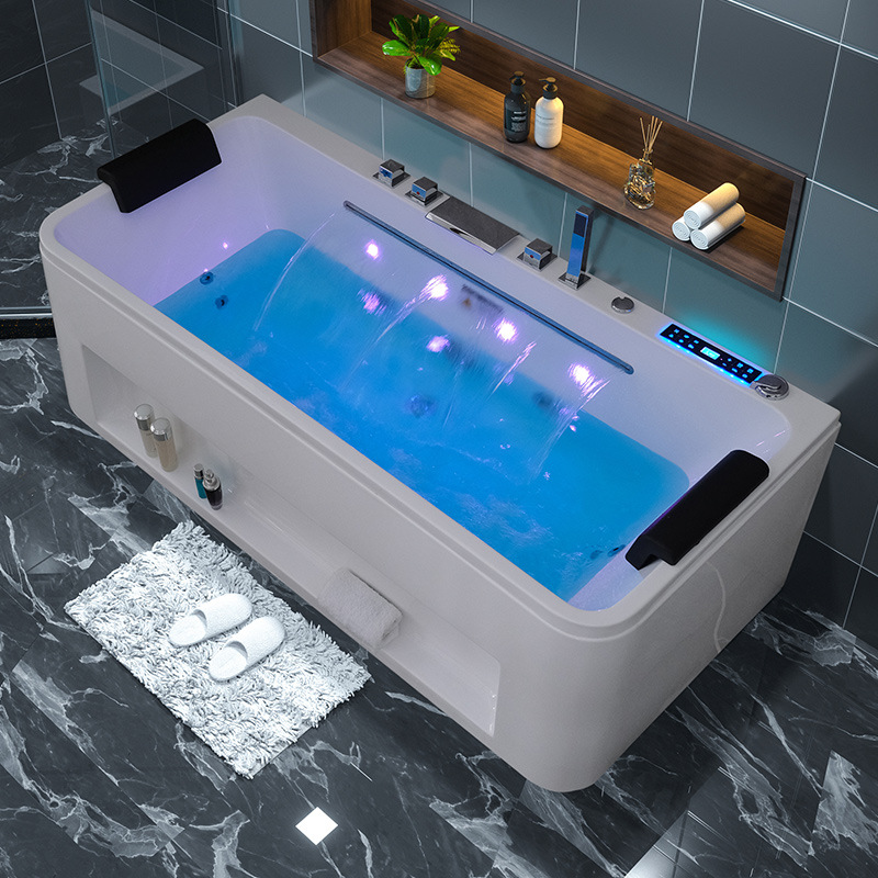 Acrylic Bathtub Home Bathroom Waterfall Massage Bathtub Small Apartment Intelligent Constant Temperature Independent Bathtub