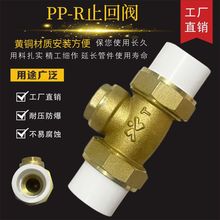 4/6分PPR热熔止回阀防倒流黄铜卧式逆止20/25双活接水管单向阀