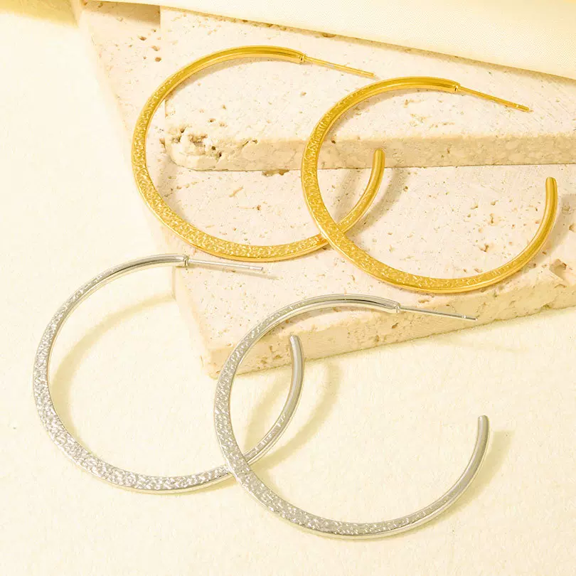 欧美跨境不锈钢耳圈小众个性轻奢耳环耳钩设计感圈圈耳饰饰品现货