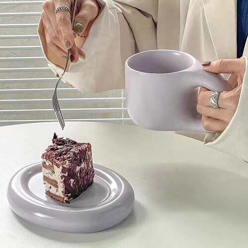 Nordic ins creative fat cup ceramic mug couple coffee cup water cup and saucer set cute cup