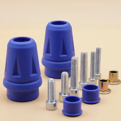 Anti-Fall Bar — Motorcycle bumper - blue-pair-with-6-screws