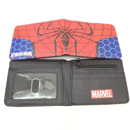Superhero Series Short Bifold Wallet Teenage Men's Simple Coin Purse Card Holder Wallet