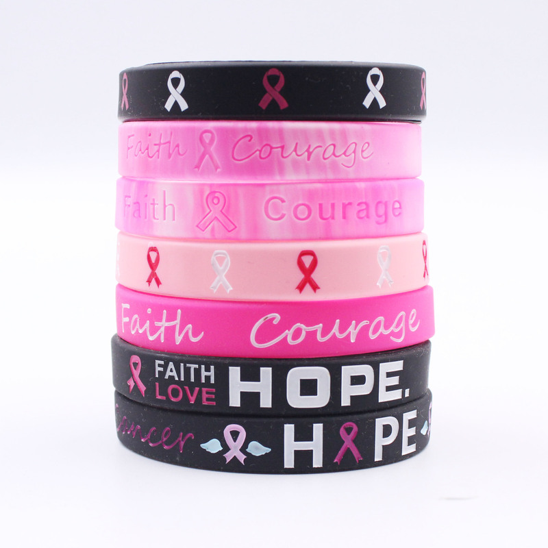 Inspirational wrist strap breast cancer bracelet Hope faith bracelet pink bracelet inspirational bracelet
