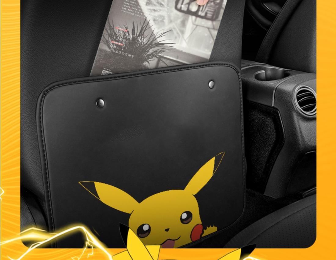 Car Seat Back Storage Bag Rear Seat Anti-kick Pad Protective Pad Back Hanging Bag Storage Bag Box Cartoon Pikachu