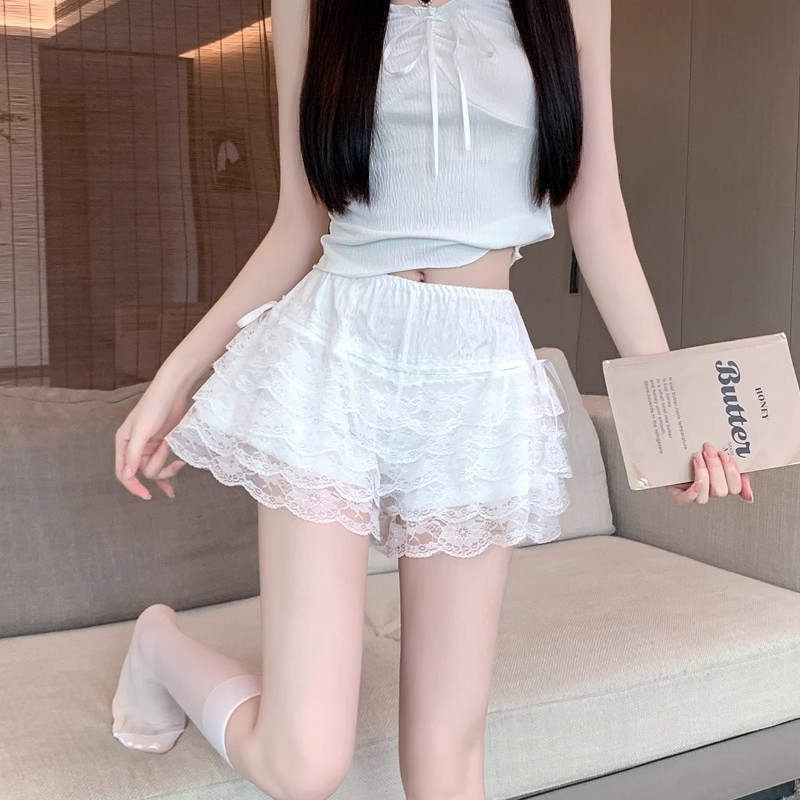 五层蕾丝安全裤蛋糕裙透气打底裤女防走光夏季南瓜裤蓬蓬短裙裙子|undefined