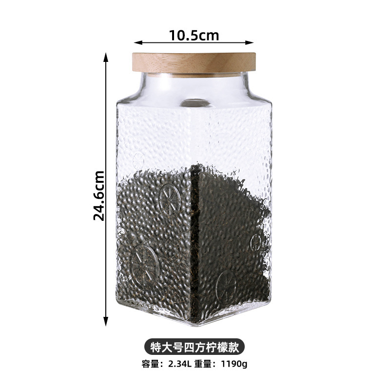 Tarro Hermético de Vidrio Transparente, Grado Alimenticio, para Té y Alimentos
