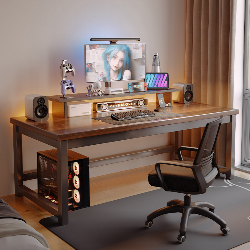 Escritorio de computadora de madera maciza Escritorio de deportes electrónicos Dormitorio Escritorio de oficina para el hogar Escritorio rectangular Mesa simple Banco de trabajo