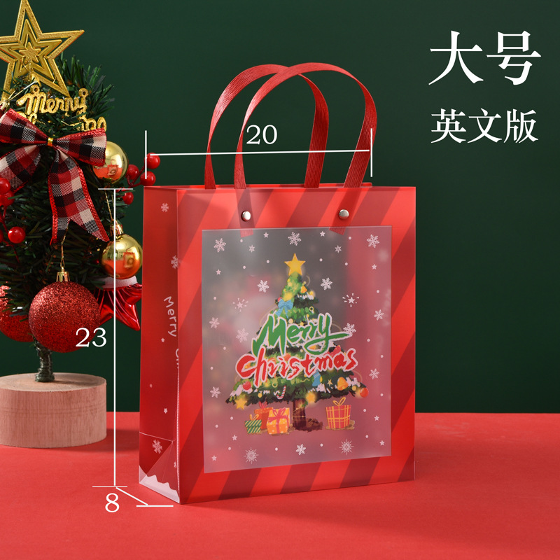 Gran tamaño - Marcos rojos de Navidad Inglés; PP; Bolsa de regalo