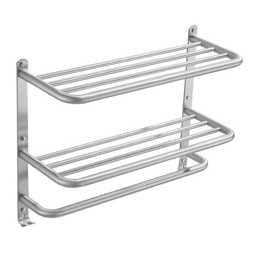 304 stainless steel hotel bathroom towel rack bathroom storage rack double bath towel rack bathroom hardware hooks