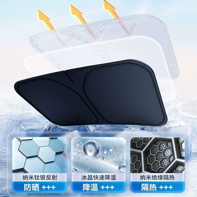 Sun shade: Protection, Heat Insulation, Silver-Coated