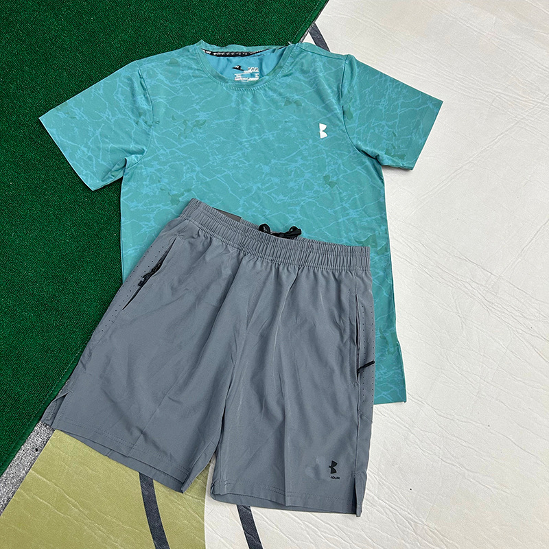 Hombres nuevos al por mayor deportes de secado rápido transpirables camisetas de manga corta entrenamiento de hielo suelta chaqueta casual fitness correr
