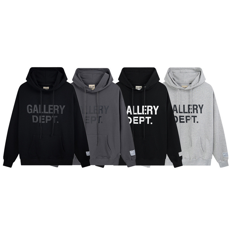 高品質galleryアルファベットロゴプリントレトロフード付き女性カップル服大きいサイズパーカー|undefined