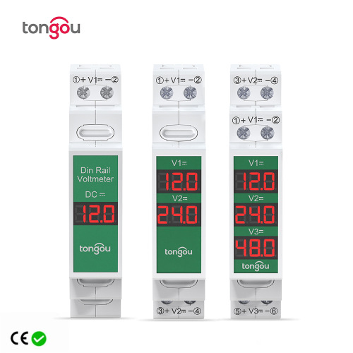 DC11V-310V Smart LED Digital Display Panel Meter RAIL Mount Digital Voltage Meter Cross-Border