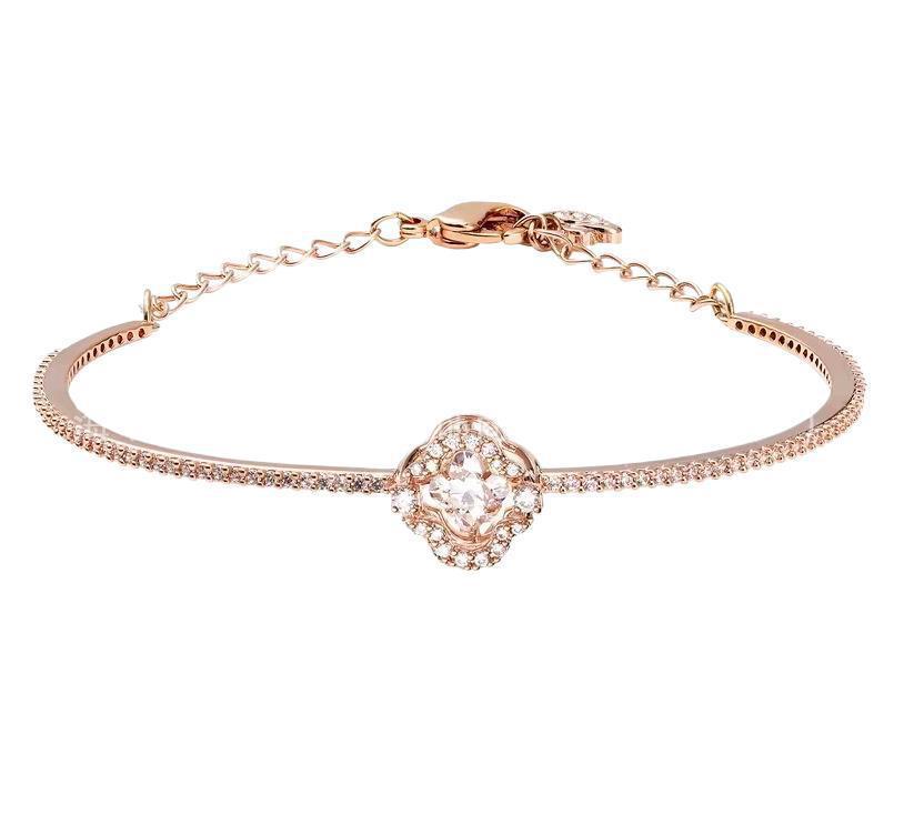 스마트 네잎 클로버 화이트 다이아몬드 팔찌