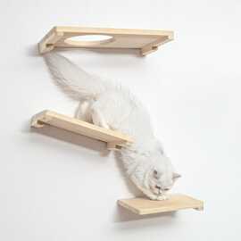 家用木质猫咪活动墙架壁挂式猫爬架休息栖息地木质猫吊床玩耍木架