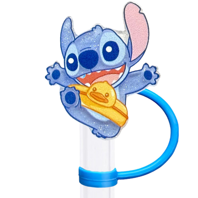 漫画かわいいストローキャップシリコーンストロー蓋スタンレーウォーターカップ装飾再利用可能なガラスストロープラグ|undefined