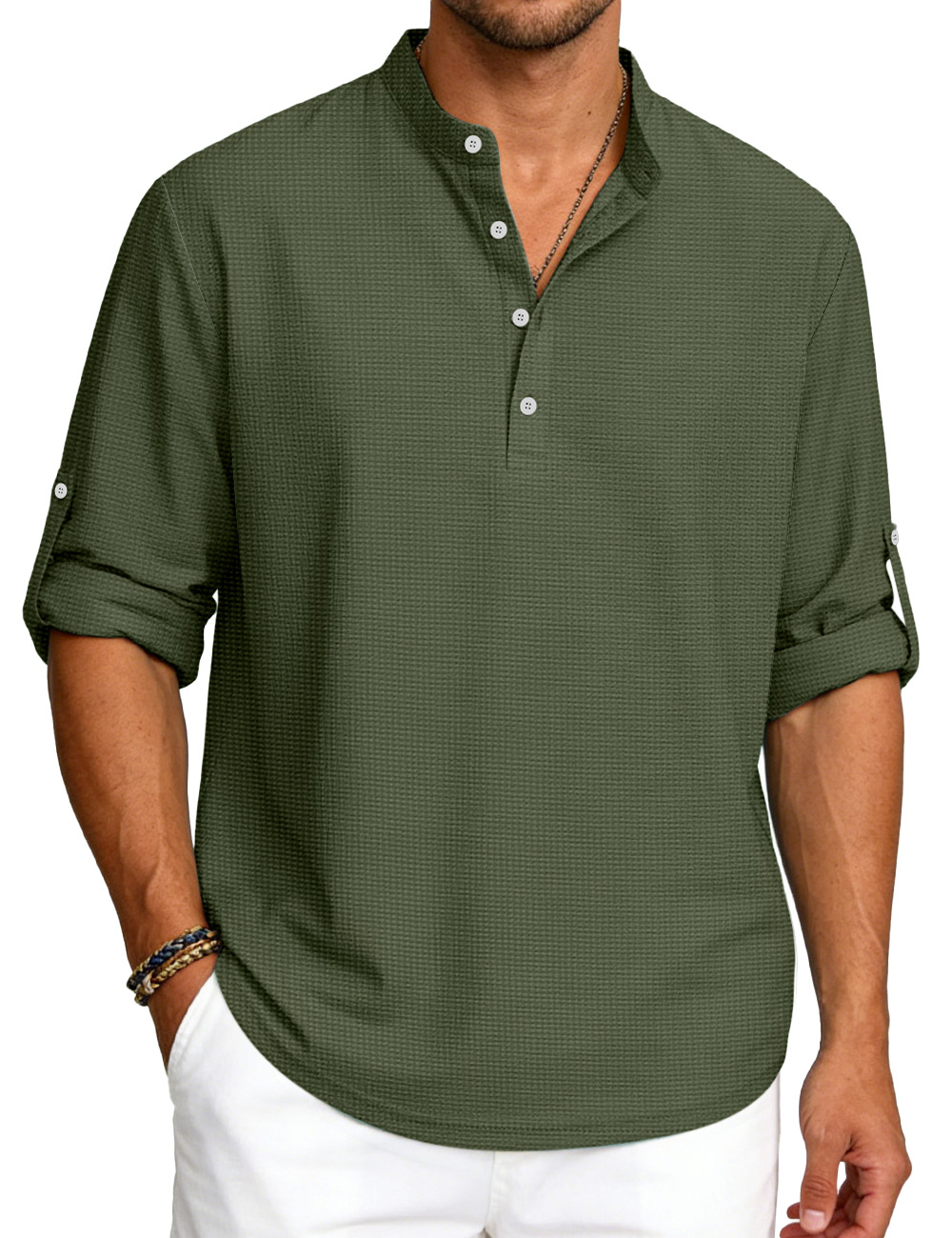 Europa y Estados Unidos transfronterizos TK estación independiente hombre polo de manga larga botón transpirable de verano casualidad camiseta de polo a cuadrillas