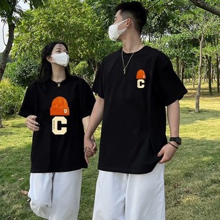 Summer Pure Cotton Short-Sleeved T-Shirt Couple Wear Lazy Style Loose Niche Design Tops for Men and Women Student Trendy Class Uniforms