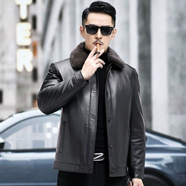 男式真皮皮衣;男式皮草