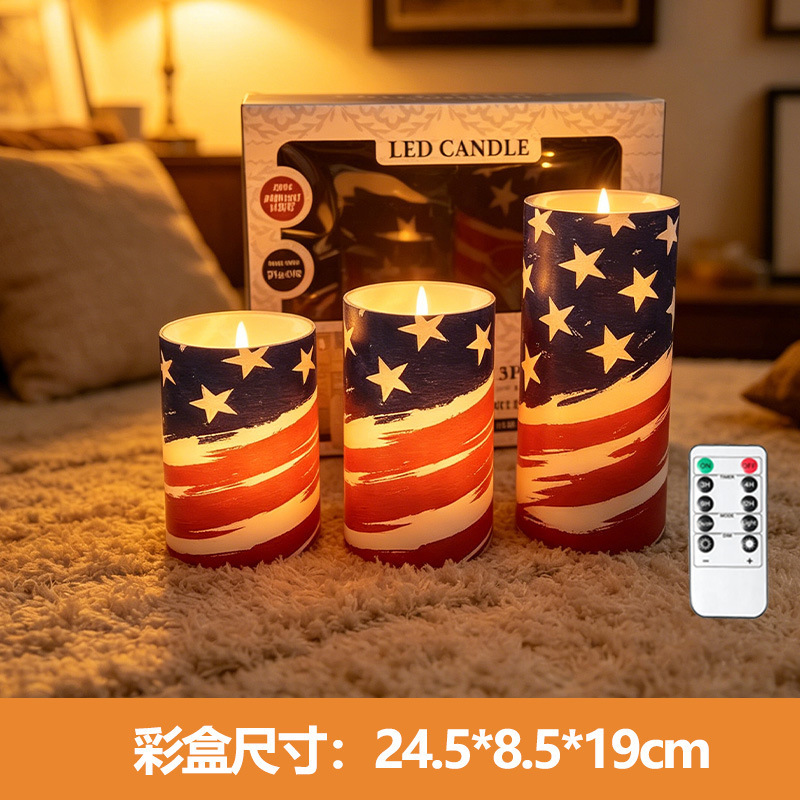 Explosiones transfronterizas LED adornos de lámpara de vela electrónica simulación de cumpleaños diseño de boda impresión UV lámpara larga personalizada