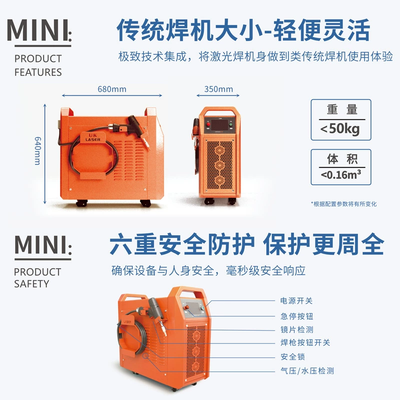 ® Ручной лазерный сварочный аппарат для сварки, резки, очистки и удаления ржавчины, четырехфункциональный, с водяным и воздушным охлаждением, высокомощный, компактный сварочный аппарат.