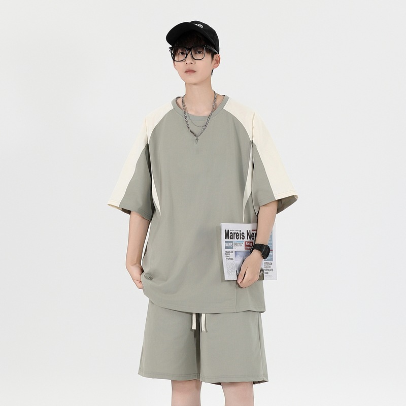 Origen fabricante verano hombres, estudiantes de secundaria y preparatoria, pantalones cortos sueltos de manga corta, trajes deportivos, uniformes de equipo, un lote personalizado