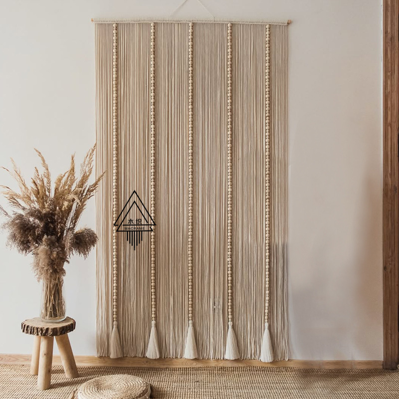 Bohemian B&B Entrance Colorful Handmade Woven Cotton Rope Door Curtain with Tassels, Decorative Art Tapestry Bohemian B&B Entrance Colorful Handmade Woven Cotton Rope Door Curtain with Tassels, Decorative Art Tapestry