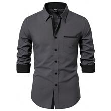I 69954 Color block business shirt ƴɫ����������ʿ����