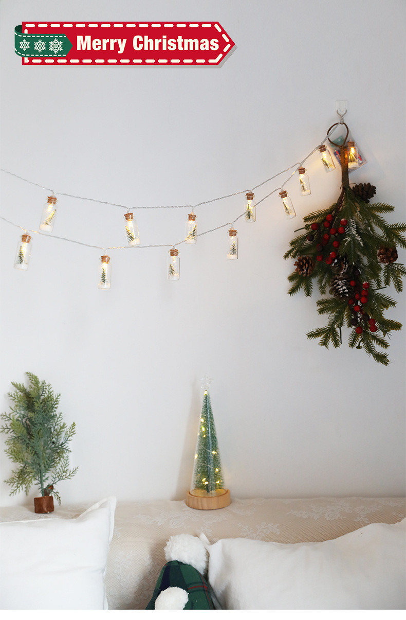圣诞树许愿瓶透明灯串 漂流瓶LED灯串 圣诞节卧室装饰ins风装饰详情1