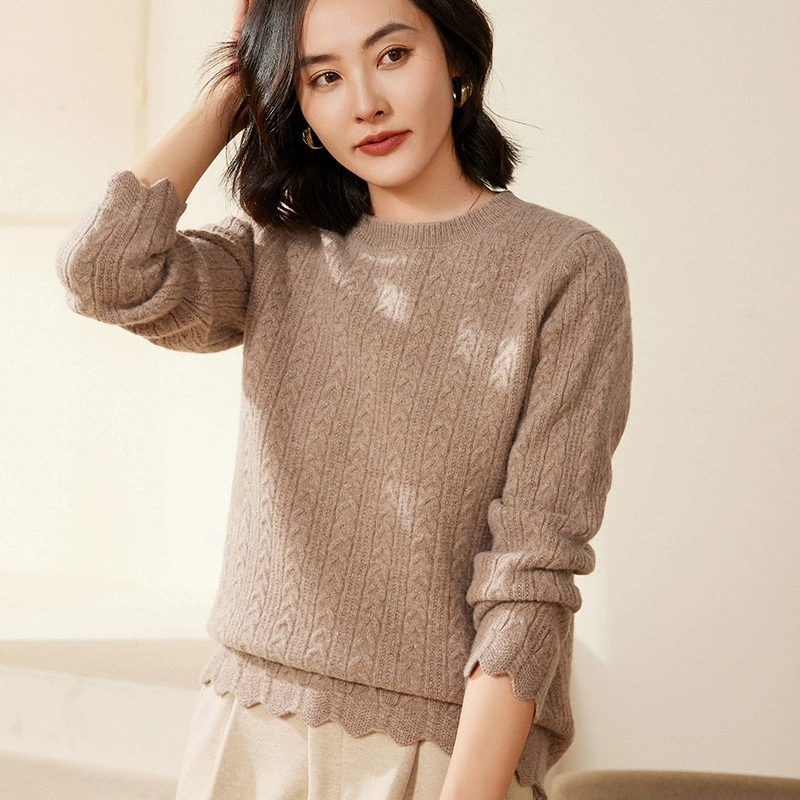 Демисезонный Woolen свитер с круглым вырезом, oversize