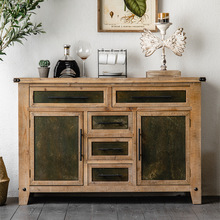 loft美式实木斗柜工业风复古做旧收纳柜客厅特色餐边抽屉式储物柜