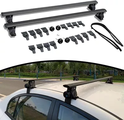 Tiger Claw Car Universal Roof Crossbar Luggage Rack Aluminum Alloy Roof Crossbar Non-destructive Installation Load Rack Crossbar (Roof rack) - two-black-tiger-claw-crossbars-10-nut-type-120cm