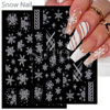 Nail stickers, white adhesive fake nails, suitable for import, new collection, with snowflakes
