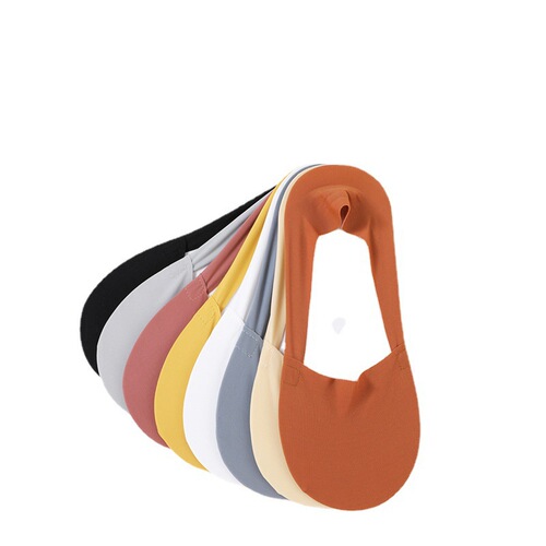 Shallow mouth invisible ice silk boat socks for women summer thin breathable silicone non-slip anti-odor cotton bottom ultra-thin short socks for women