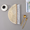 Nordic light luxury hollow fireworks golden color round meal pad PVC hot gold hollow table cushion table thermal insulation pad Western pad