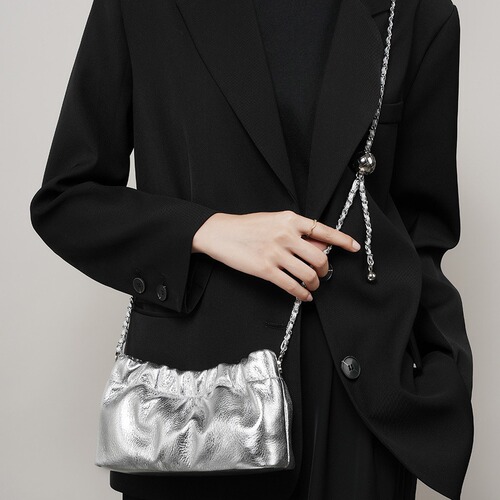 Fringed Clouds Collection: New Underarm Chain Bag, Cowhide Shoulder & Crossbody Bag –  Gold Ball Design