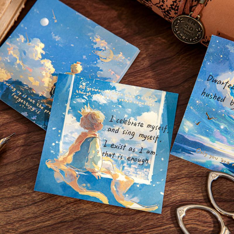 Papel Sr. San Xiang paquete de notas de estampado de oro Diario de viajes alrededor del universo Mensaje original de los estudiantes de literatura y arte Notebook