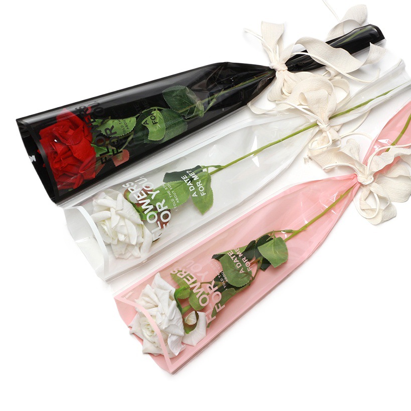 Brillante bolsa única inglés transparente Rosa OPP ramo de flores papel de embalaje material de embalaje de la flor material de la tienda de flores al por mayor
