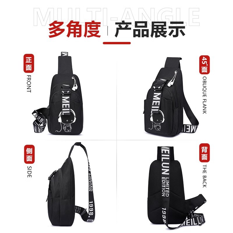 Bolso antirrobo para hombres bolso de pecho para hombres bolso de mensajero casual bolso de hombro multifuncional bolso de mensajero de lona que carga ventas directas de fábrica