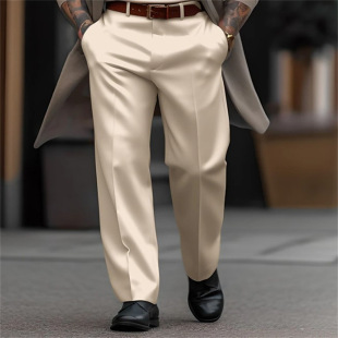 Men's Dress Solid Color Fashion Street Daily Outdoor Loose Straight Pants